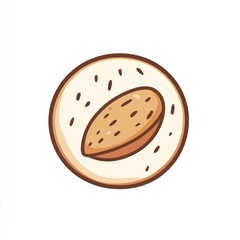 Fototapeta premium Single almond inside a round shell.