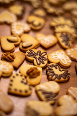 Christmas homemade butter cookies, preparation and production