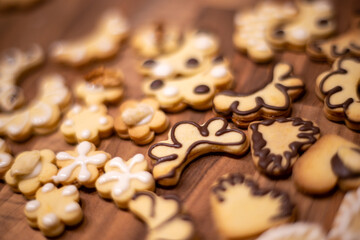 Christmas homemade butter cookies, preparation and production