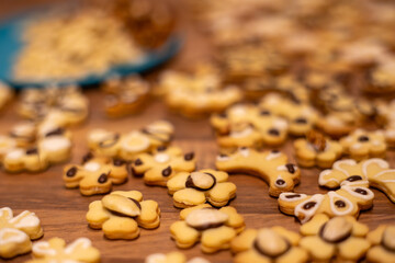 Christmas homemade butter cookies, preparation and production