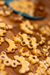 Christmas homemade butter cookies, preparation and production