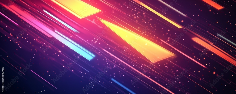 Poster abstract glowing arrow with color gradient, symbolizing dynamic direction and innovation
