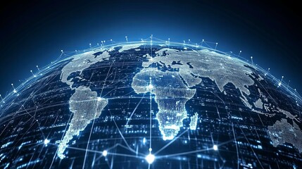 Global Network Connections Illustrating Worldwide Digital Interconnectivity