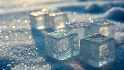 Close up of ice cubes