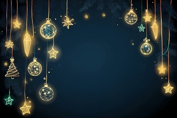 hanging ornaments glowing softly on a dark background bringing festive cheer and warmth to the holiday season