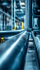 Industrial photography of factory constructions and manufacturing technology on the production line