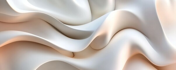 Obraz premium Abstract wave background, flowing fluid shapes, soft gradients, illustration