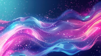 Obraz premium Abstract Cosmic Waves of Pink and Blue Light