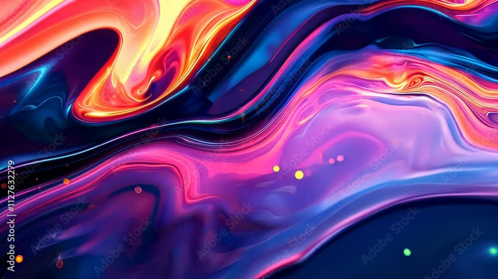 Poster Abstract vibrant swirling colors with fluid patterns creating a dynamic backdrop, modern art concept