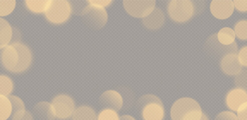 Golden bokeh frame, blurry background, festive decoration. Vector illustration. © Likanaris