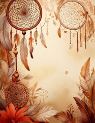 Obraz premium Boho Chic Wedding Invitation Background