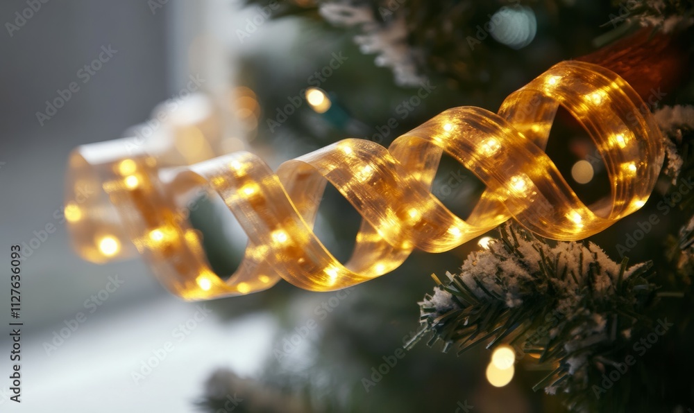 Poster illuminate your holiday tree using this bokeh-focused led ribbon.