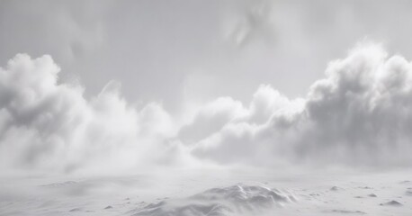 Thick white fog enveloping a blank white background, mist, atmospheric, mysterious, background, blank