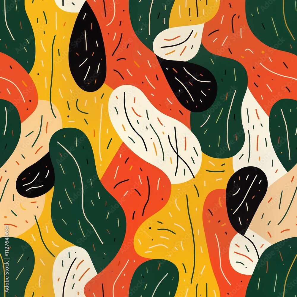 Aufkleber colorful abstract pattern with overlapping shapes, lines. modern design with vibrant colors. geometr