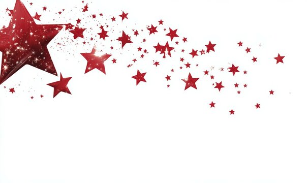 My Christmas card design includes a white background, red stars, and space for text or images.