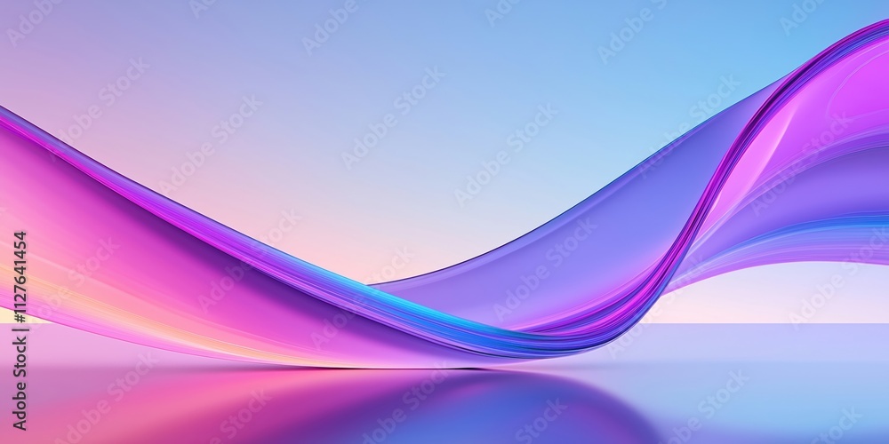 Poster abstract neon wave design with vibrant pink, blue colors. futuristic graphic pattern flows smoothly.