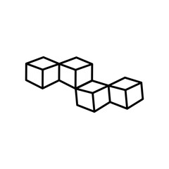 Boxes icon line art vector