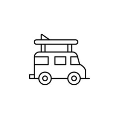 Campervan icon line art vector