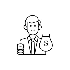 investor icon line art vector
