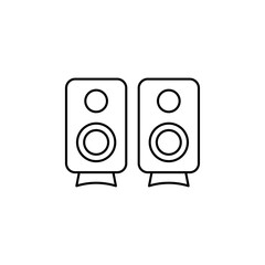 Two Stereo Speakers icon line art vector