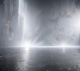 Radiant white light on misty abstract background, serene, abstract