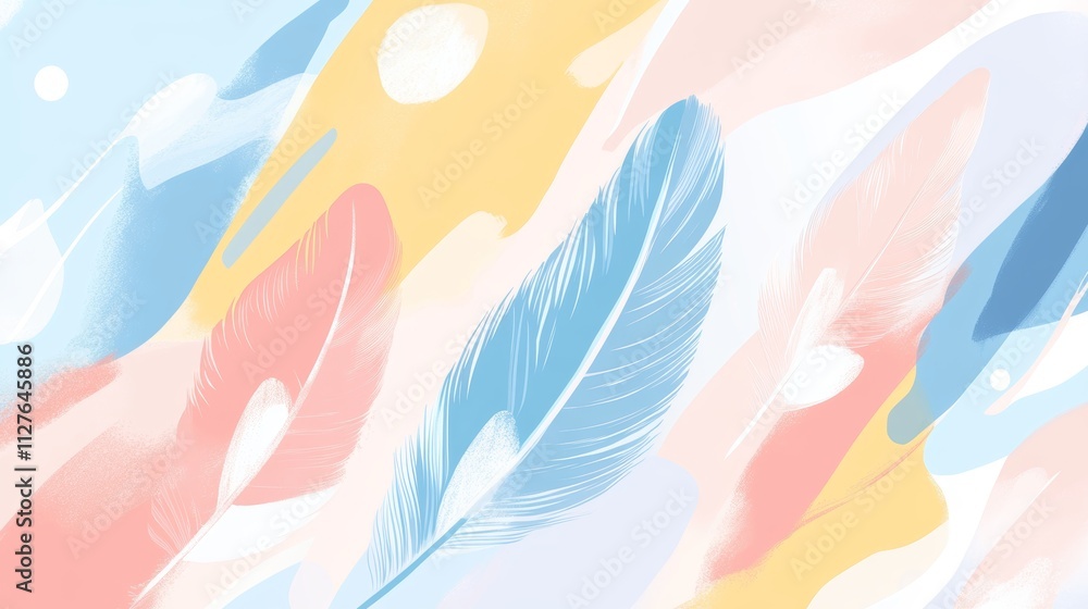 Poster soft pastel feather abstract background for elegant and creative design projects