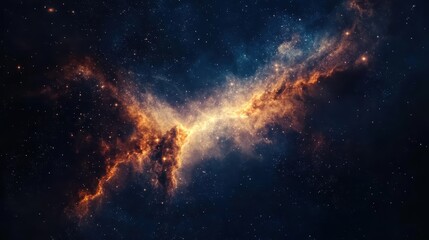 Obraz premium Cosmic Nebula Swirling Starscape Celestial Dance