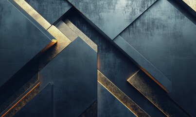 Fototapeta premium stylish background with geometric patterns, metallic textures, and dark color palette modern elegance