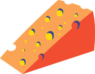 Cartoon Cheese Slice Illustration