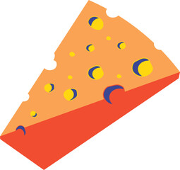 Cartoon Cheese Slice Illustration
