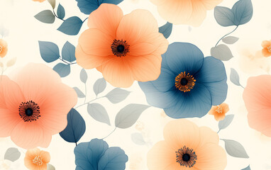 Retro style floral texture art background
