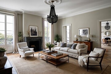 Timeless Parisian Charm Meets Scandinavian Style in a Chic Living Room Retreat