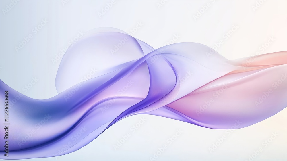 Aufkleber Purple silk waves background with soft flowing shapes. Abstract smooth curve design. Fluid lines create dynamic motion. Gradient colours blend from light purple to pink. Modern, elegant style.
