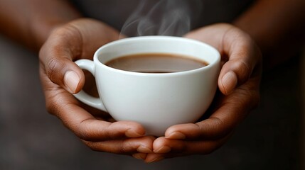 Warm Coffee Held In Loving Hands
