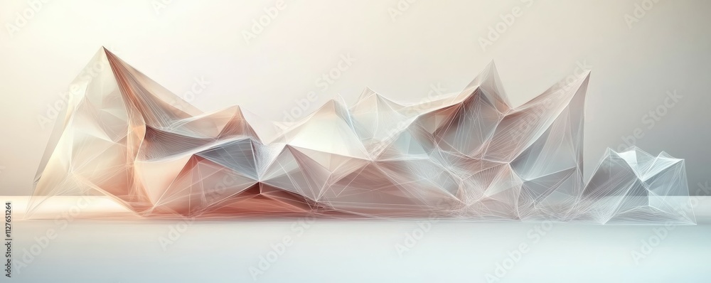 Poster this is an abstract design with low polygons. geometric background. wireframe light structure. this 