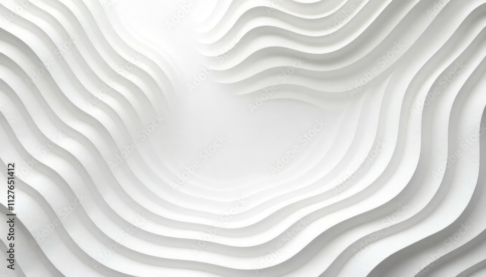 Poster abstract white paper cut background with wavy lines. modern design with 3d papercut texture. suitabl
