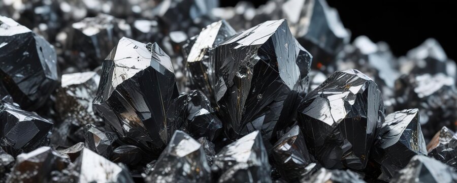 Shiny wolframite crystal isolated on white background, isolated, geology, raw