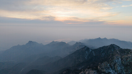 Fototapeta premium The scenery at the top of Mount Tai in Tai'an
