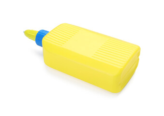 One bottle of glue isolated on white