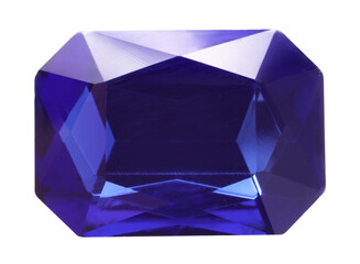 One violet shiny gemstone isolated on white