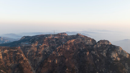 The scenery at the top of Mount Tai in Tai'an