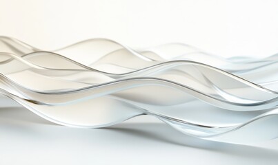 Obraz premium Wavy trendy glass abstract shapes. illustration paper style