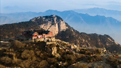 The scenery at the top of Mount Tai in Tai'an