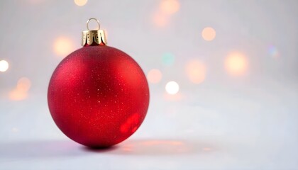 Fototapeta premium A red Christmas ornament on a plain white background