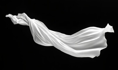 Naklejka premium White paper flying, sheet falls and twists isolated on black, clipping path