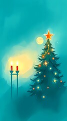 christmas tree in the snow