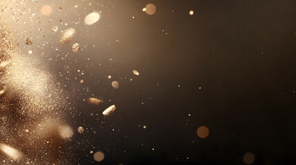 Golden sparkle glitter overlay creates magical atmosphere with shimmering light