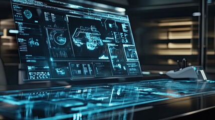 Obraz premium High-tech digital planning tools displayed on a sleek modern desk