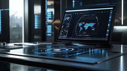 High-tech digital planning tools displayed on a sleek modern desk
