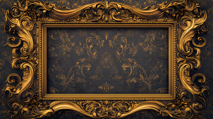 An ornate frame, gilded with gold and silver, evokes an air of grandeur and classic elegance. Gilded. Illustration